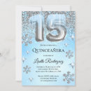 Search for winter wonderland quinceanera invitations Silver