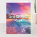 Search for beach at sunset birthday cards For her
