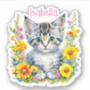 Search for grey tabby cat stickers Floral
