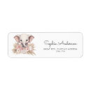 Search for floral elephant return address labels Pink