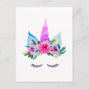 Search for cute unicorn postcards Watercolor