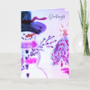 Search for watercolor snowman cards Purple