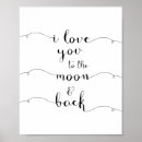 Search for i love you to the moon and back posters Black and white