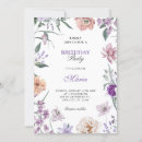 Search for purple floral birthday invitations Flower