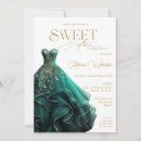 Search for emerald green sweet 16 invitations 16th sixteenth birthday party