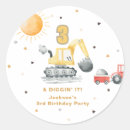 Search for construction third birthday stickers Dump truck