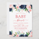 Search for navy blue and pink baby shower invitations Mother to be