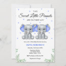 Search for blue elephant baby shower invitations Twins