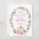 Search for pink pumpkin birthday invitations Cute
