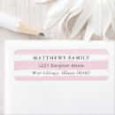 Search for pink stripe return address labels Minimalist