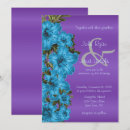Search for purple flower wedding invitations Blue