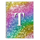 Search for rainbow glitter notebooks Girly