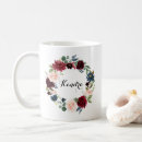 Search for watercolor floral wreath mugs Greenery