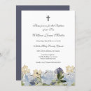 Search for blue flower christening invitations Boy