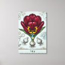 Search for vintage botanical canvas prints Red