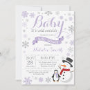 Search for purple baby shower invitations Snowflake