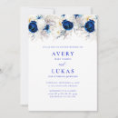 Search for royal blue floral wedding invitations Elegant