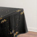 Search for black and gold tablecloths Typography