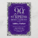Search for purple surprise party invitations Glitter