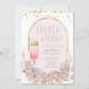 Search for brunch and bubbly bridal shower invitations Pink and gold
