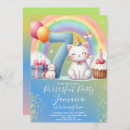 Search for pink 7th birthday invitations Rainbow