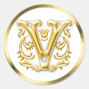 Search for initial v stickers Gold