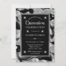 Search for black silver quinceanera invitations Elegant