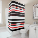 Search for black and white stripes shower curtains Red