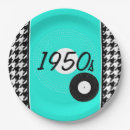 Search for black and white checkered paper plates Vintage