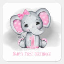 Search for girl first birthday stickers Elephant