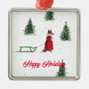 Search for red fox christmas tree decorations Watercolor