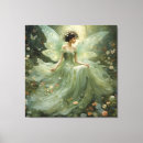 Search for flower fairy canvas prints Green