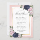 Search for navy and blush bridal shower invitations Pink
