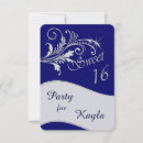 Search for blue sweet 16 invitations Glam glamourous