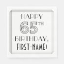 Search for 65th birthday napkins 65 years old
