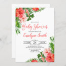 Search for tropical floral baby shower invitations Hawaiian