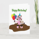 Search for pig birthday cards Pink