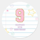 Search for ninth birthday stickers Pink