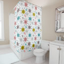 Search for retro atomic pattern shower curtains Pink