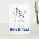Search for snowman birthday cards Winter