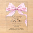 Search for pink gingham baby shower invitations Pink and white
