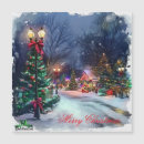 Search for snowy village scene christmas cards Merry