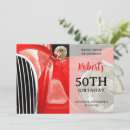 Search for classic car birthday invitations Red