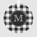Search for black white pattern christmas tree decorations Monogrammed