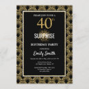 Search for glitter 40th birthday invitations Black and white