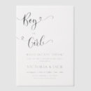 Search for black white gender reveal invitations Simple