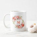 Search for gold and coral mugs Girly