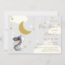 Search for moon and stars baby shower invitations Bunny