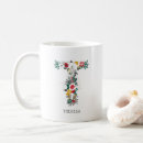 Search for letter t monogram mugs Floral