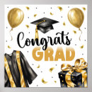 Search for high school graduation posters Black and gold